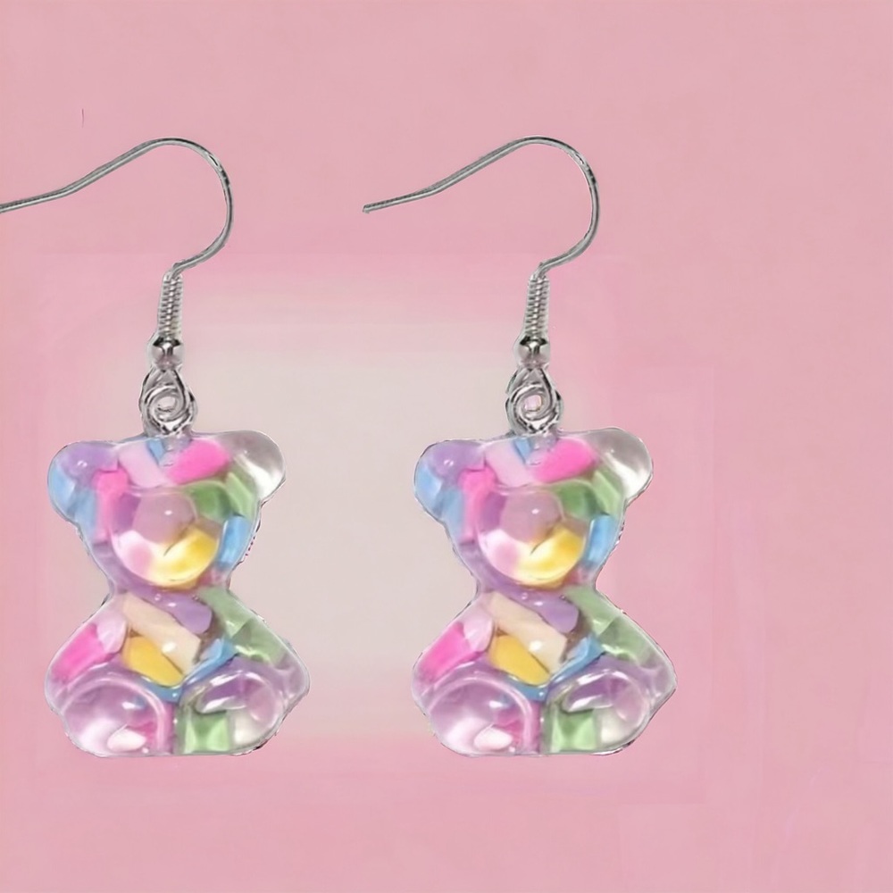 1pair Cute 3D Colorful Acrylic Bear Drop Earrings
*Faux Fashion Jewelry